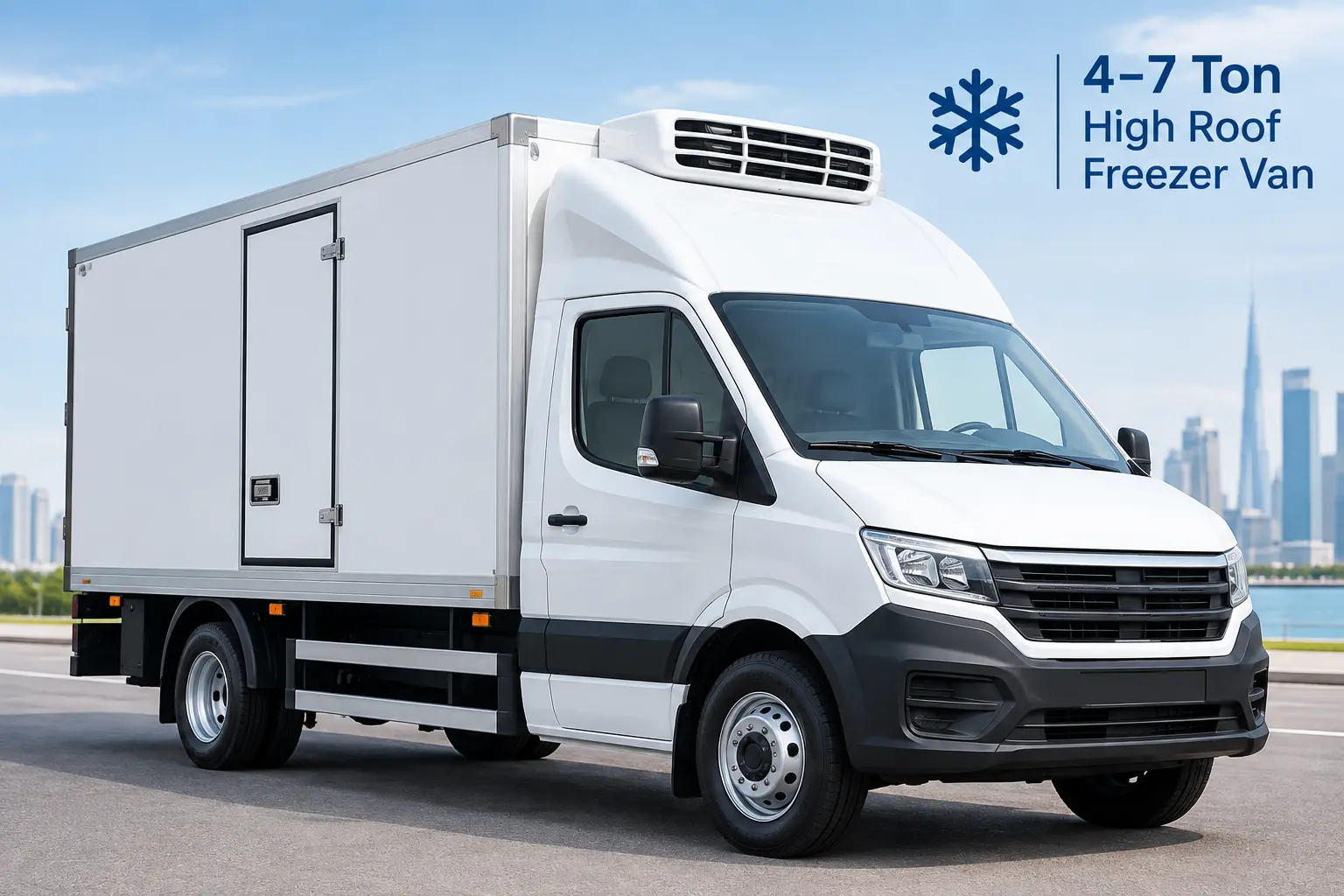 4 to 7 ton high roof freezer truck for bulk frozen cargo in Abu Dhabi